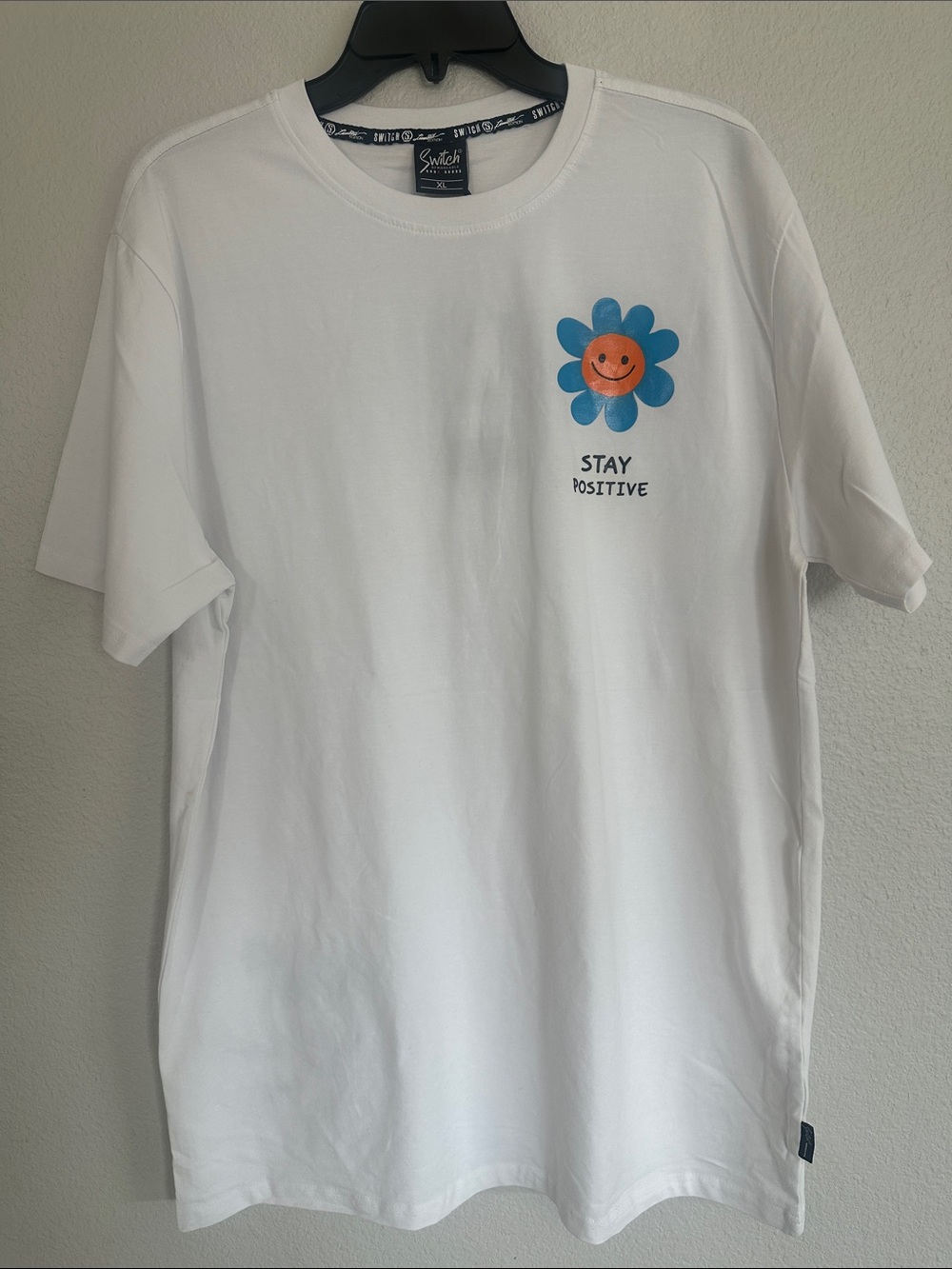 39. Switch Stay Positive Graphic Tee in White